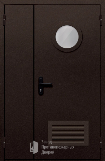 Фото двери «Полуторная с вентиляцией и стеклом №410» в Хотьково