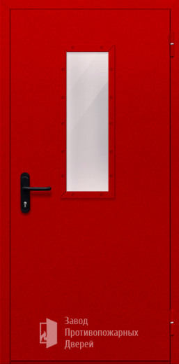 Фото двери «Однопольная со стеклом (красная)» в Хотьково