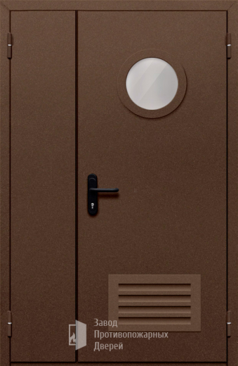 Фото двери «Полуторная с вентиляцией и стеклом №48» в Хотьково