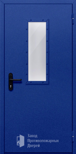 Фото двери «Однопольная со стеклом (синяя)» в Хотьково