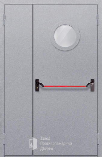 Фото двери «Полуторная с круглым стеклом (антипаника)» в Хотьково