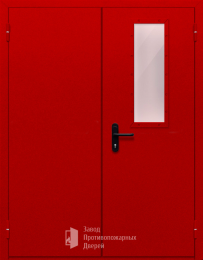 Фото двери «Двупольная со стеклом (красная)» в Хотьково