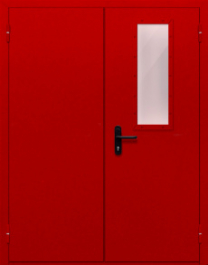 Фото двери «Двупольная со стеклом (красная)» в Хотьково
