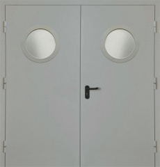 Фото двери «Двупольная с круглым стеклом EI-30» в Хотьково