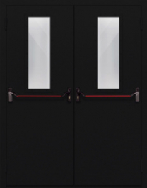 Фото двери «Двупольная со стеклом и антипаникой №64» в Хотьково