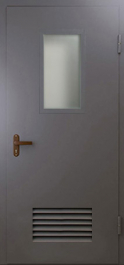 Фото двери «Техническая дверь №5 со стеклом и решеткой» в Хотьково